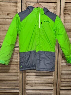 Columbia Boys Lightning Lift Insulated Winter Ski Jacket Green Grey | M 10/12